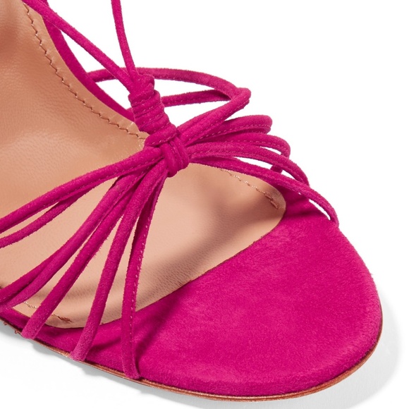 Aquazzura Magenta Suede Whisper Sandal 105 NIB Sz US9 / IT39 - Picture 4 of 15